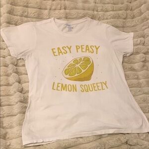 White T-Shirt with Lemon Graphic